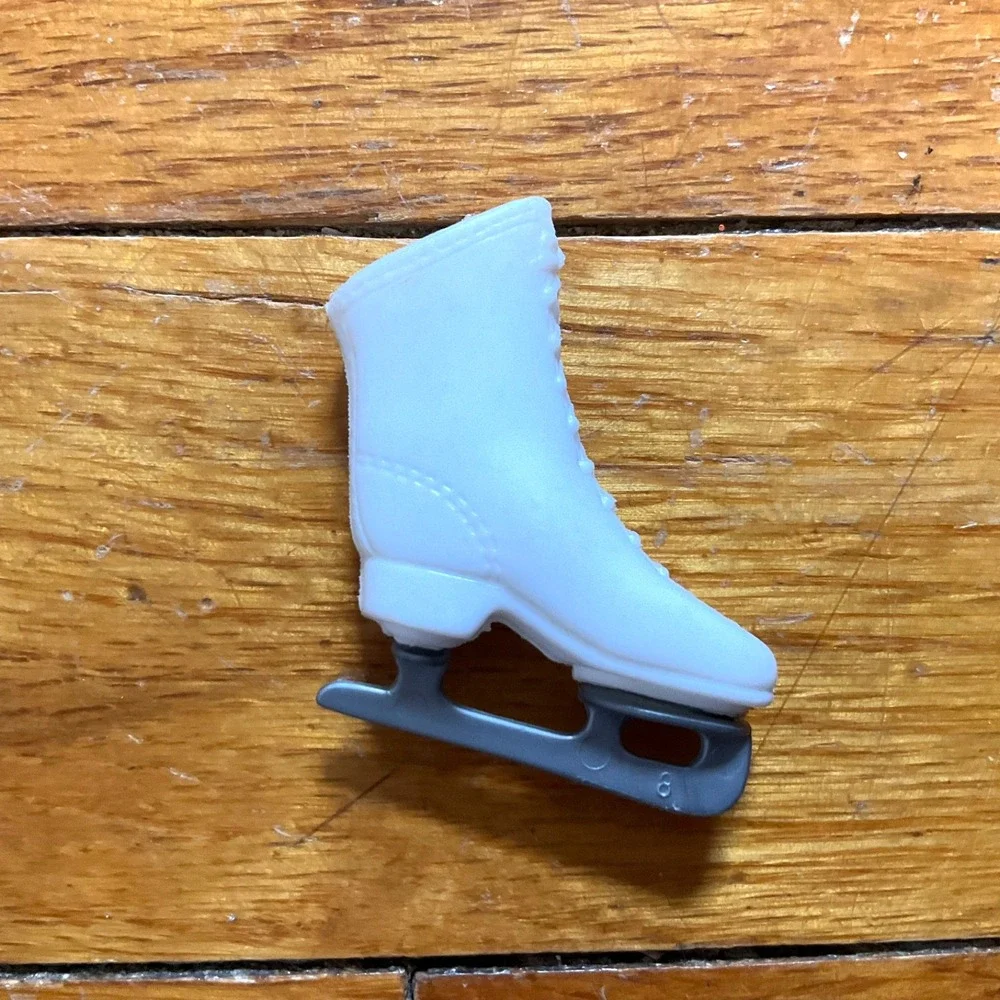 Vintage Barbie SINGLE Ice Skate White Silver Blade Made in Hong Kong